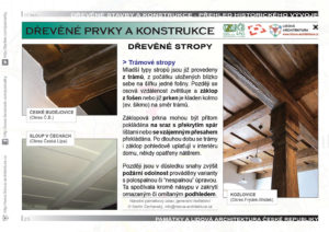 Dřevěné stropy, 2 typy - povalové a trámové stropy, záklopy a podhledy 2 Trámové stropy se zákopem tvořeným fošnami a prkny
