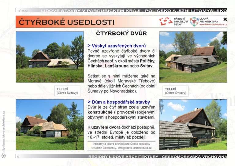 Čtyřboký dvůr s roubenými stavbami
