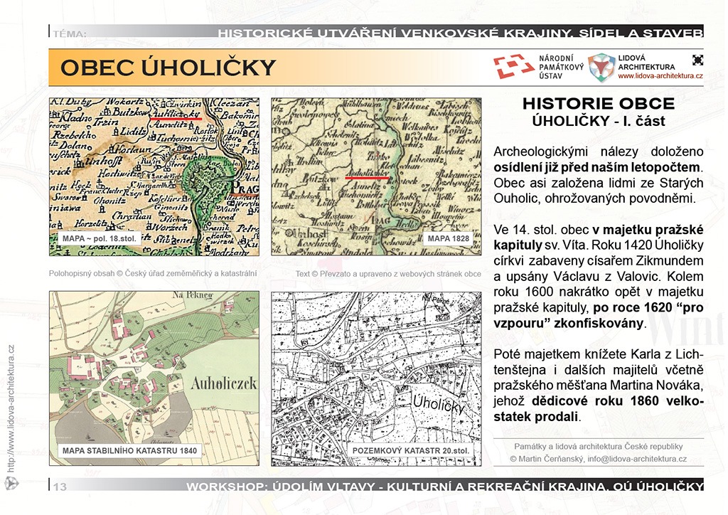 mapy-historie-uholicky Historické mapy, mapa stabilního a pozemkového katastru