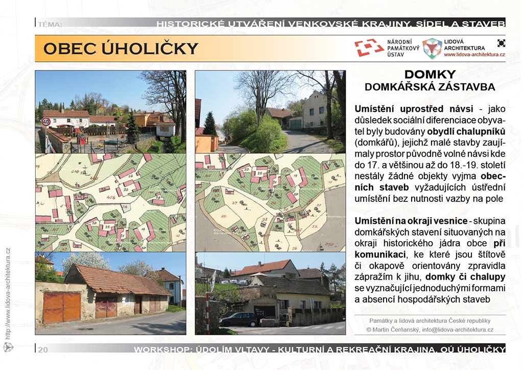 stavby-domky-uholicky Domkářské stavby na návsi a okraji vesnice