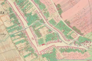 Jihomoravská dědina Blatnice na mapě stabilního katastru