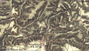 Kokořínsko - krajina, osídlení, obce a domy na Kokořínsku 1 Kokořínsko na historické mapě vojenského mapování