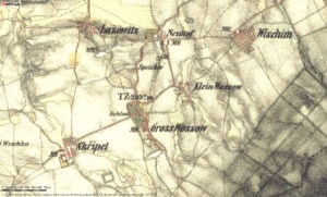 Krajinná památková zóna Osovsko na mapě vojenského mapování