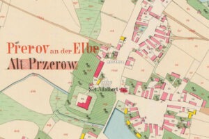 Skanzen Přerov nad Labem - Polabské národopisné muzeum - 3 muzejní areály, expozice a akce 1 Historická mapa Přerova nad Labem