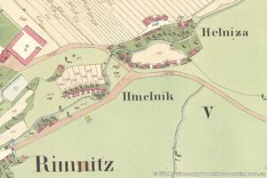 Rymice u Holešova - historické jádro obce, areál tvrze a památková rezervace Hejnice 4 Místní části Chmelík a Hejnice na mapě stabilního katastru