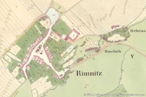 Rymice u Holešova - historické jádro obce, areál tvrze a památková rezervace Hejnice 1 Mapa stabilního katastru obce Rymice