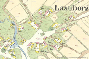 Nepravidelně rozmístěné usedlosti na mapě stabilního katastru